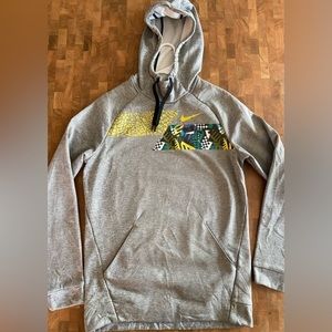Nike Gray Hoodie with Yellow and Green Accents